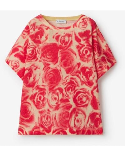 Burberry Rose Linen Cotton Top - Red