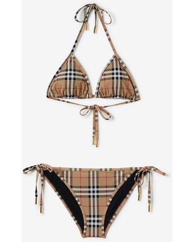 Burberry Bikini triangle Check - Marron