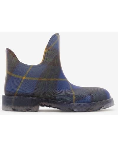 Burberry Check Rubber Marsh Low Boots - Blue