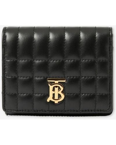 Burberry Quilted Leather Small Lola Folding Wallet - Black