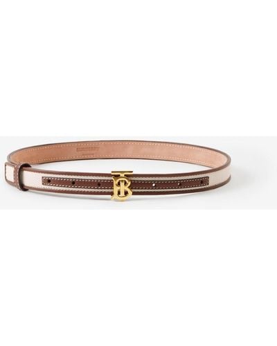 Burberry Canvas And Leather Tb Belt - Multicolor