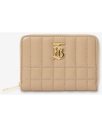 Burberry Quilted Leather Lola Zip Wallet - Natural