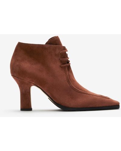 Burberry Suede Storm Ankle Boots - Brown