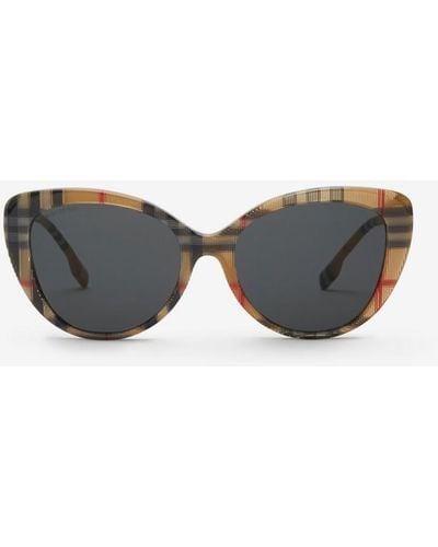 Burberry Check Oversized Sunglasses - Gray