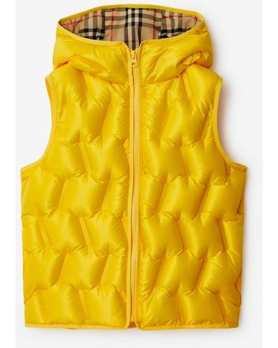 Burberry Bonded Puffer Gilet - Yellow