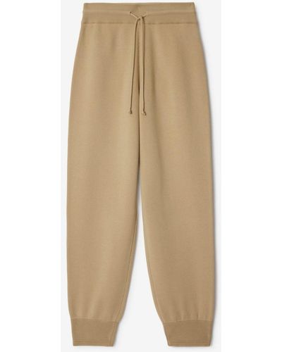 Burberry Wool Blend Jogging Trousers - Natural