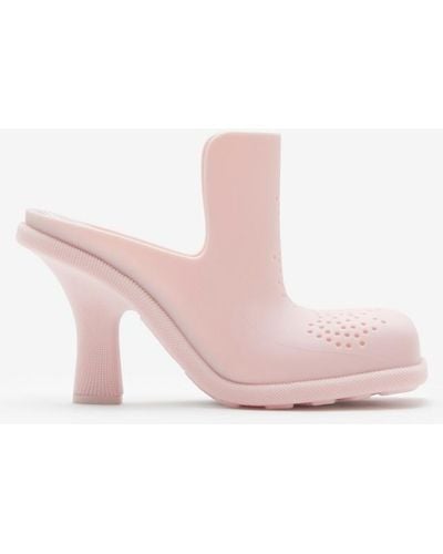 Burberry Rubber Highland Mules - Pink