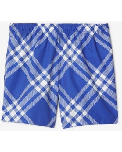 Burberry Check Swim Shorts - Blue