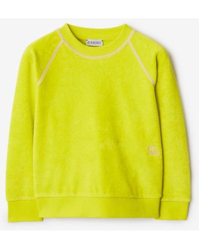 Burberry Cotton Blend Towelling Sweatshirt - Yellow
