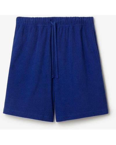 Burberry Cotton Towelling Shorts - Blue