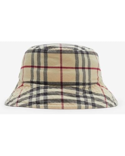 Burberry Check Cotton Bucket Hat - Multicolor