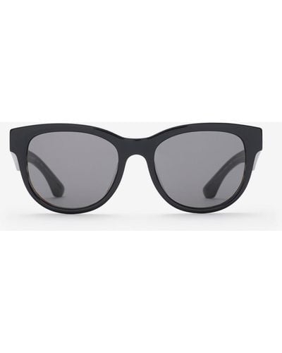 Burberry Check Round Sunglasses - Black