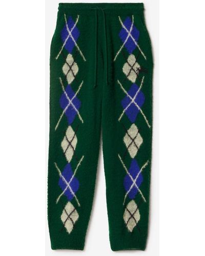 Burberry Argyle Wool Jogging Trousers - Green