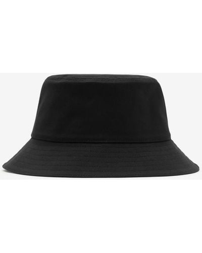 Burberry Cotton Blend Bucket Hat - Black