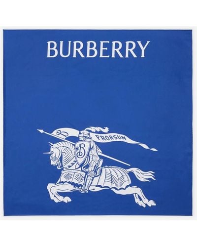 Burberry Ekd Silk Scarf - Blue