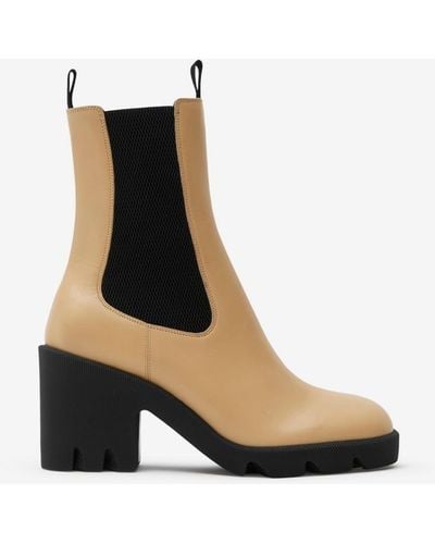 Burberry Leather Stride Chelsea Boots - Black