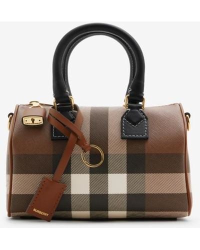 Burberry Mini sac bowling Check - Marron