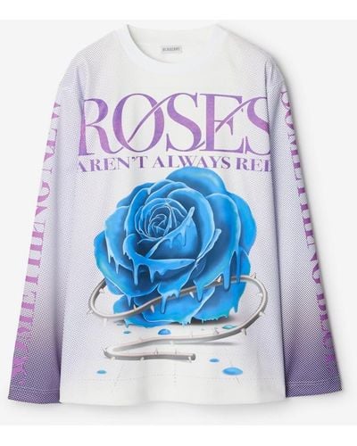Burberry Rose Graphic-print Relaxed-fit Jersey T-shirt X - Blue