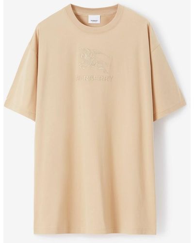 Burberry Ekd Cotton T-shirt - Natural