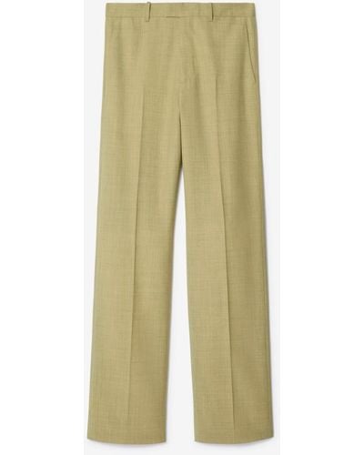 Burberry Wool Tailored Pants - Green