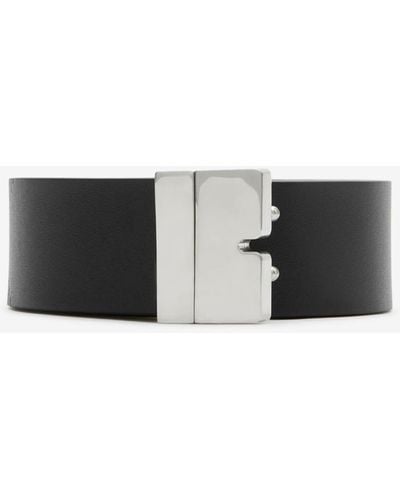 Burberry Reversible Leather B Cut Belt - Black