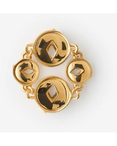 Burberry Hollow Medallion Ring - Metallic
