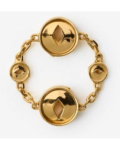 Burberry Hollow Medallion Ring - Metallic