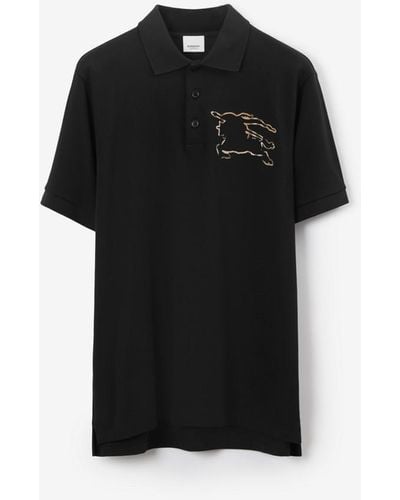Burberry Check Ekd Polo Shirt - Black