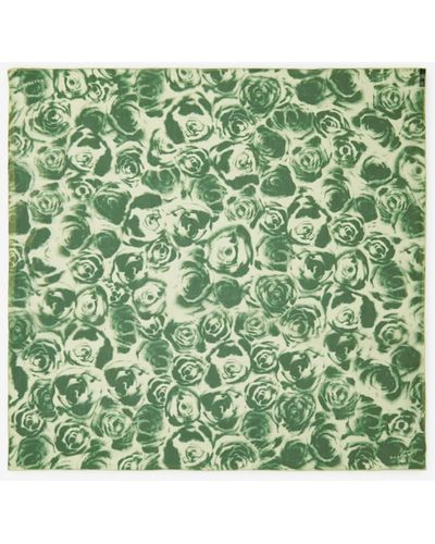 Burberry Rose Silk Scarf - Green