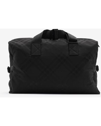 Burberry Check Jacquard Weekend Bag - Black