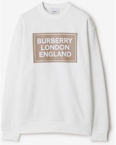 Burberry Logo Cotton Blend Sweatshirt - White