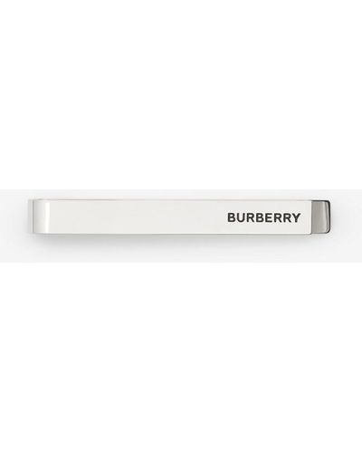 Burberry Logo Detail Palladium-plated Tie Bar - Multicolour