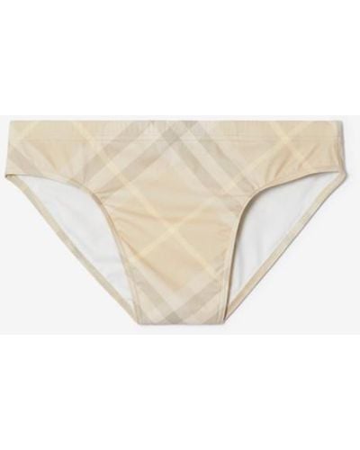 Burberry Check Swim Briefs - White