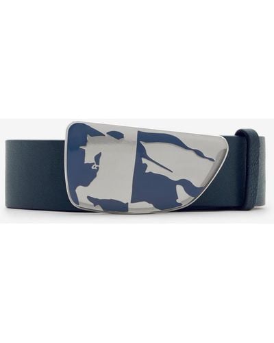 Burberry Leather Shield Ekd Belt - Blue