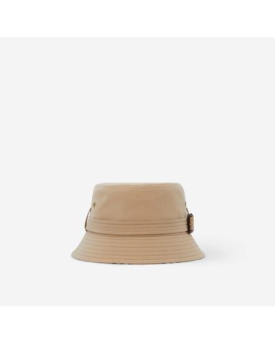 Burberry Cotton Gabardine Belted Bucket Hat - Natural