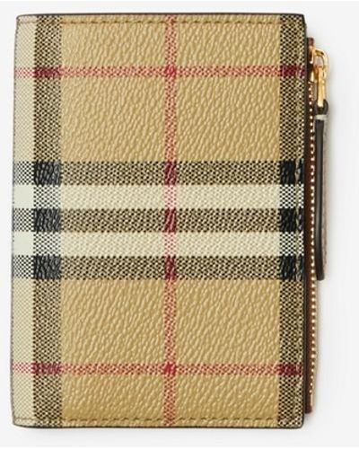 Burberry Small Check Bifold Wallet - Natural