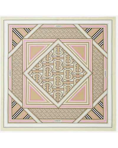 Burberry Montage Print Silk Square Scarf - Multicolor