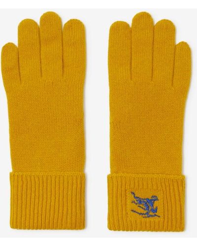 Burberry Cashmere Blend Gloves - Yellow