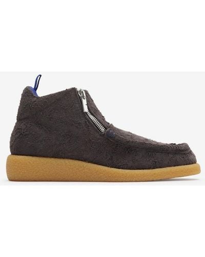 Burberry Suede Chance Boots - Black