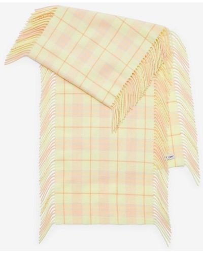 Burberry Check Cashmere Happy Scarf - Yellow