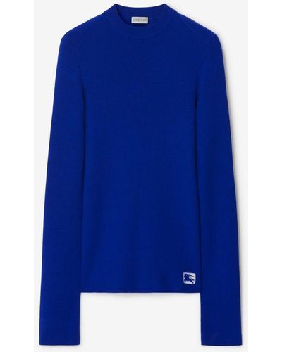Burberry Wool Blend Sweater - Blue