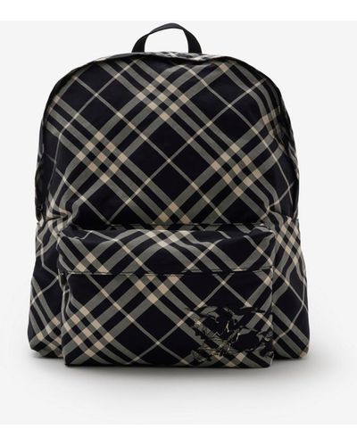 Burberry Check Backpack - Black