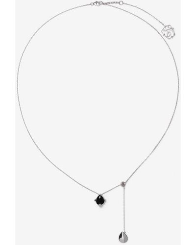 Burberry Onyx Shield Pendant Necklace - White