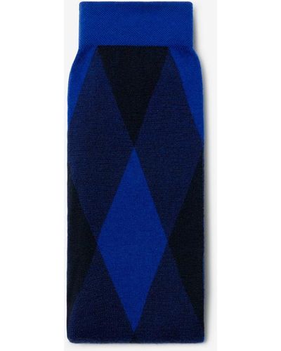Burberry Wollmisch-Strumpfhose mit Argyle-Muster - Blau