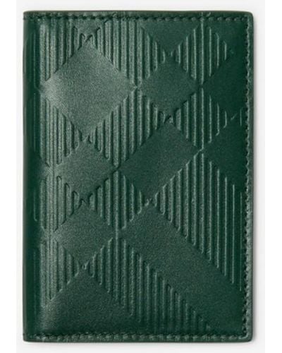 Burberry Check Folding Card Case - Green