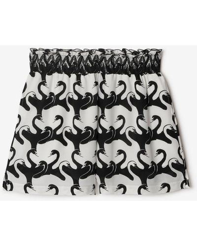 Burberry Swan Silk Shorts - Black