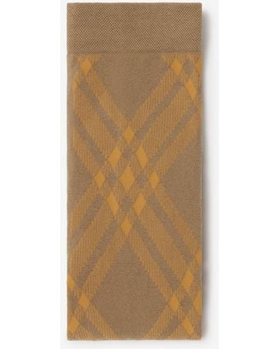 Burberry Check Wool Blend Tights - Natural