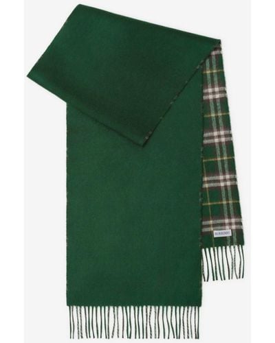 Burberry Reversible Check Cashmere Scarf - Green