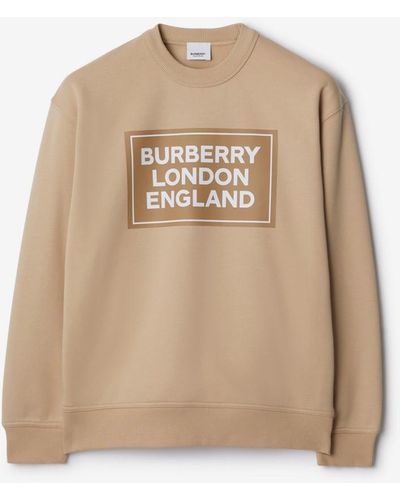 Burberry Logo Cotton Blend Sweatshirt - Natural
