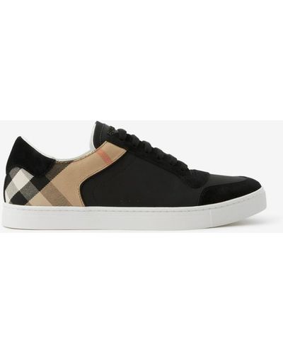 Burberry House Check Leather & Suede Trainer - Black